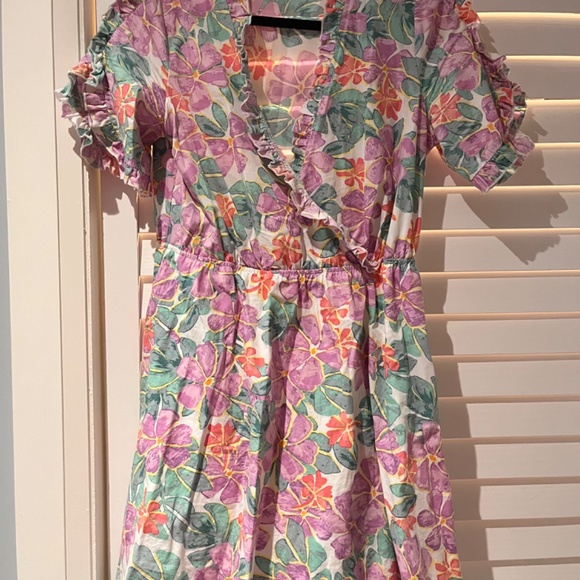 Simons Floral Ruffle Aline Mini Dress size EU 38 - Picture 3 of 3